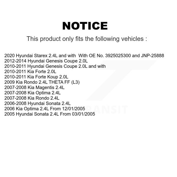 Ignition Knock (Detonation) Sensor SEN-2KNC0090 For Kia Hyundai Forte Rondo - Image 2