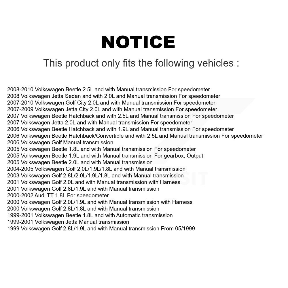 Vehicle Speed Sensor SEN-2VSS0019 For Volkswagen Golf City Jetta Beetle Audi - Image 2