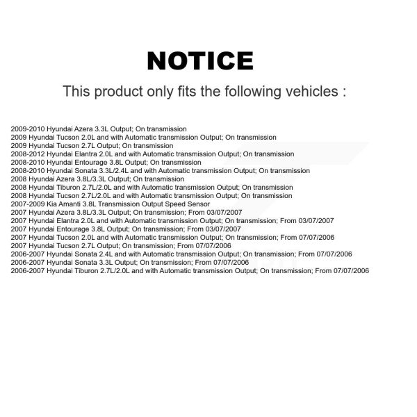 Vehicle Speed Sensor SEN-2VSS0021 For Hyundai Elantra Sonata Tucson Tiburon - Image 2