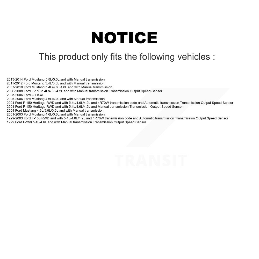 Vehicle Speed Sensor SEN-2VSS0065 For Ford F-150 Mustang Heritage GT F-250 - Image 2