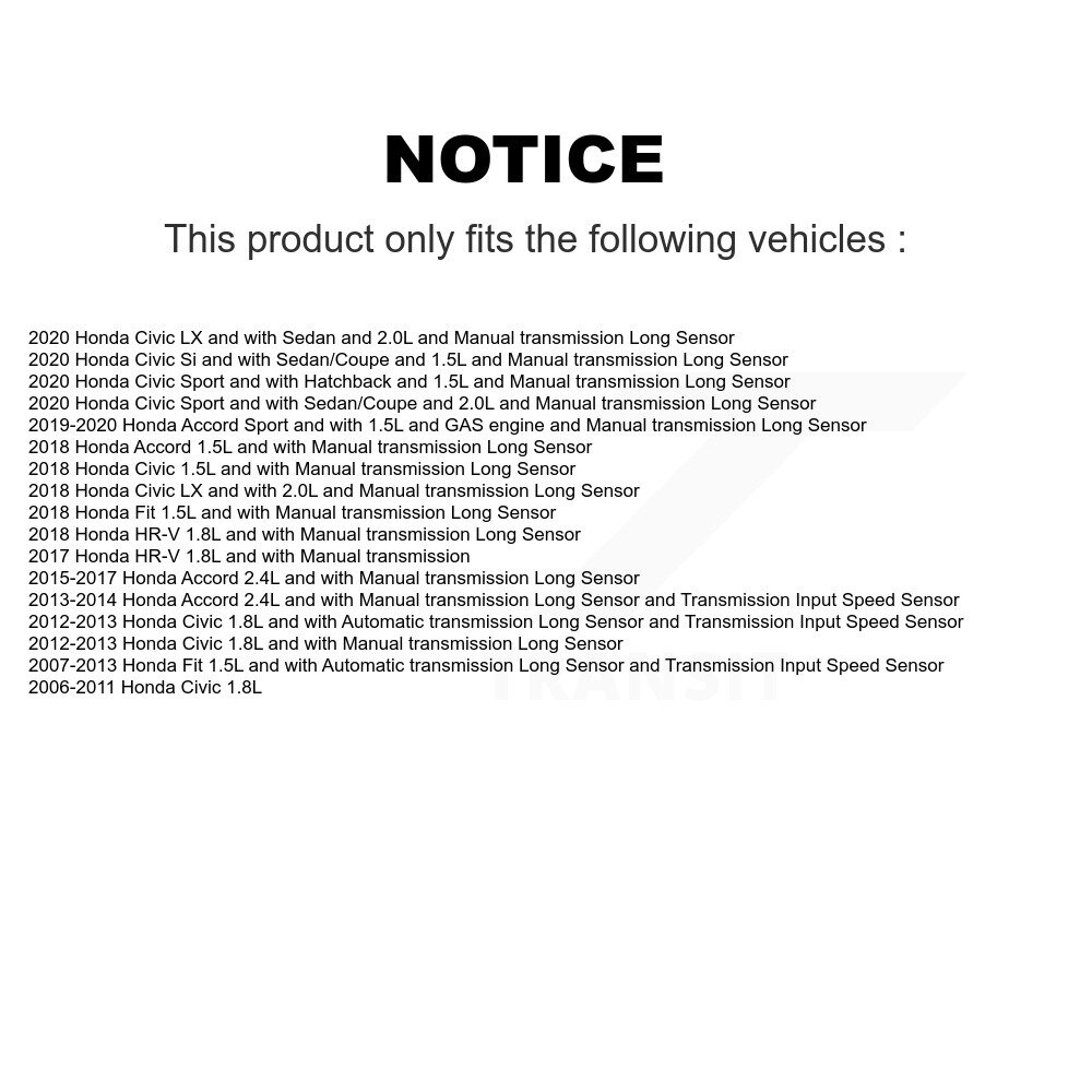 Speed Sensor SEN-2VSS0073 For Honda Civic Accord Fit HR-V - Image 2