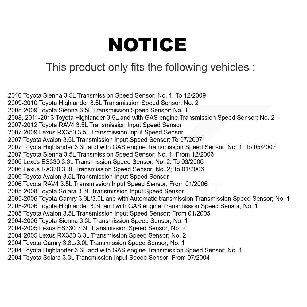 Vehicle Speed Sensor SEN-2VSS0078 For Toyota RAV4 Sienna Highlander Camry - Image 2