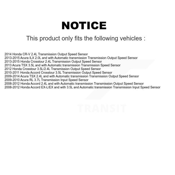 Vehicle Speed Sensor SEN-2VSS0099 For Honda Accord CR-V Acura TSX ILX RL - Image 2
