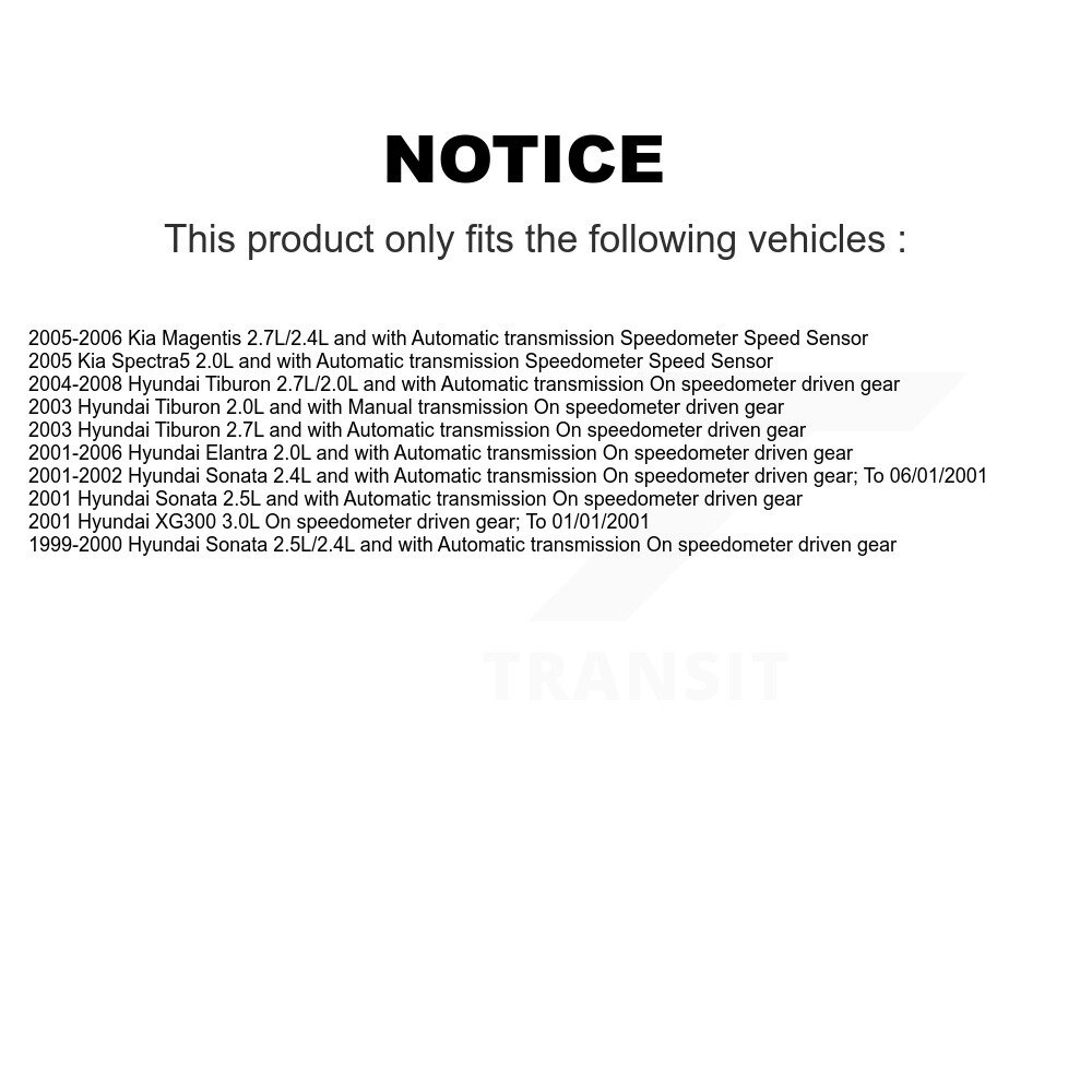 Vehicle Speed Sensor SEN-2VSS0124 For Hyundai Elantra Tiburon Sonata XG300 - Image 2