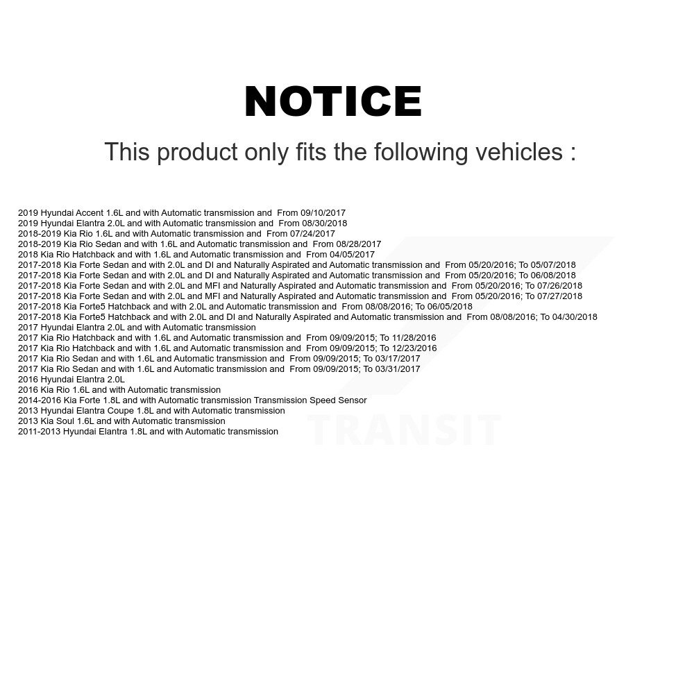 Speed Sensor SEN-2VSS0238 For Hyundai Elantra Kia Forte Rio Soul Forte5 Coupe - Image 2