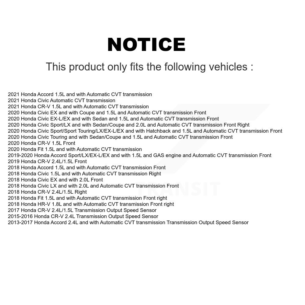 Vehicle Speed Sensor SEN-2VSS0523 For Honda CR-V Civic Accord HR-V Fit - Image 2