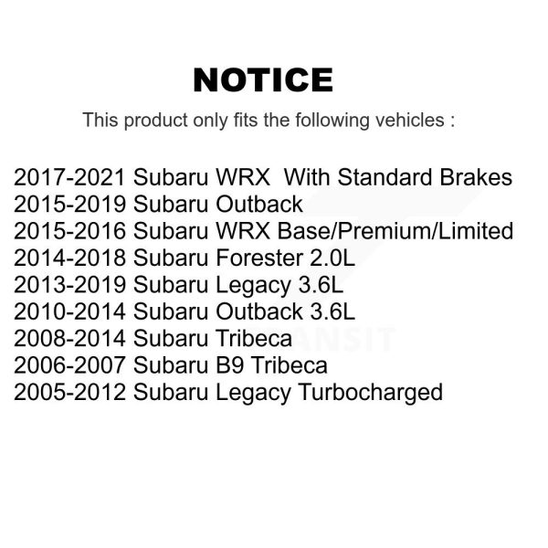 [Front Left] Brake Caliper SLC-19B3349 For Subaru Outback Forester Legacy WRX B9 - Image 2