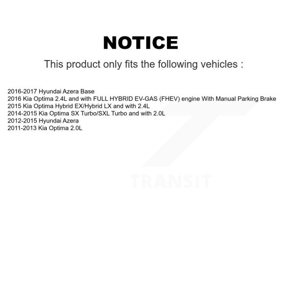 [Rear Right] Disc Brake Caliper SLC-19B6466 For Kia Optima Hyundai Azera - Image 2