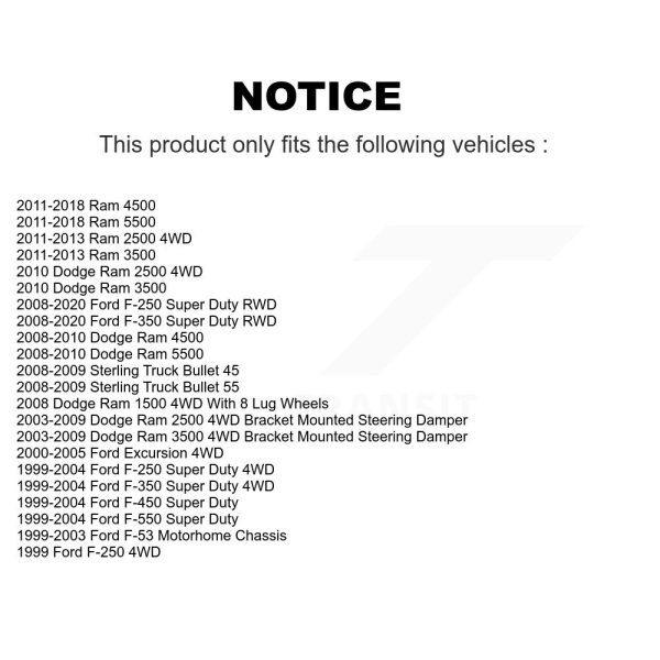 Steering Adjusting Sleeve TOR-ES3426S For Ford F-350 Super Duty F-250 Dodge - Image 2