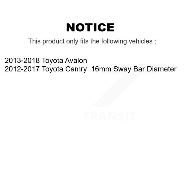 [Rear To Frame] Suspension Stabilizer Bar Bushing Kit TOR-K201762 For Toyota - Image 2